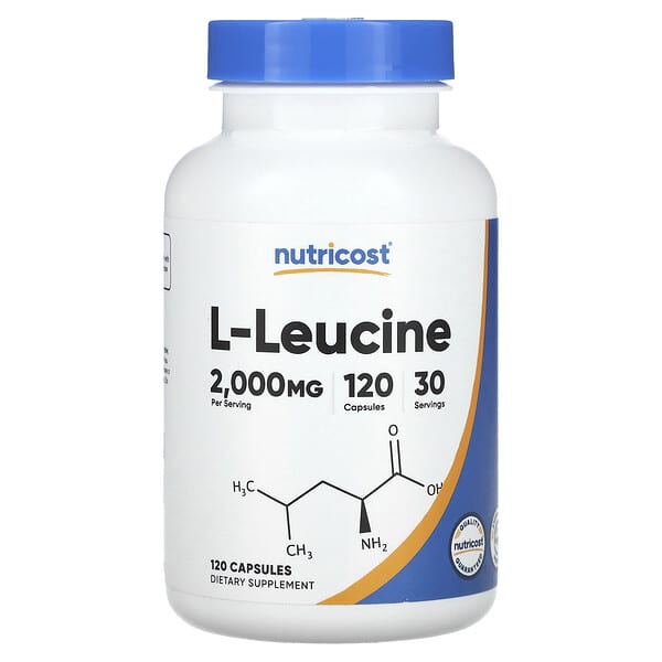 Nutricost, L-亮氨酸，2,000 毫克，120 粒膠囊（每粒膠囊 500 毫克）