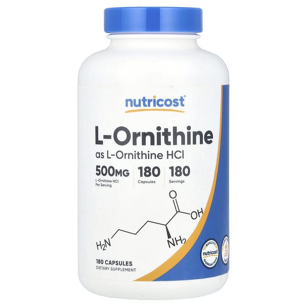 Nutricost, L-鳥氨酸,500 毫克,180 粒膠囊