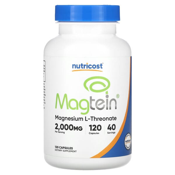 Nutricost, Magtein®，L-蘇糖酸鎂，2000 毫克，120 粒膠囊（每份含 666 毫克）