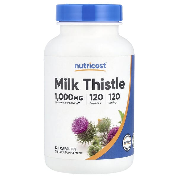 Nutricost, 水飛薊,1000 毫克,120 粒膠囊