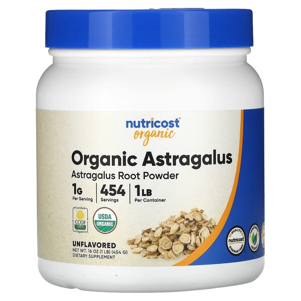 Nutricost, 有機黃芪根粉，原味，16 盎司（454 克）