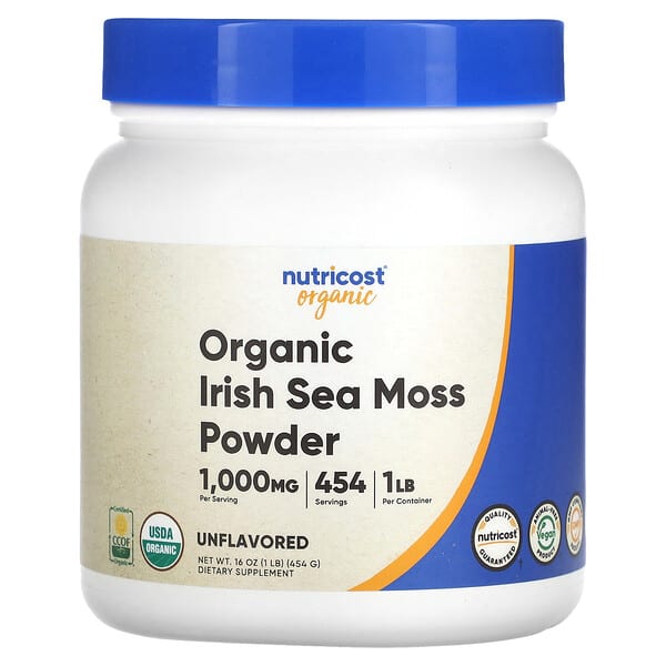 Nutricost, 有機愛爾蘭海苔粉，原味，1,000 毫克，1 磅（454 克）
