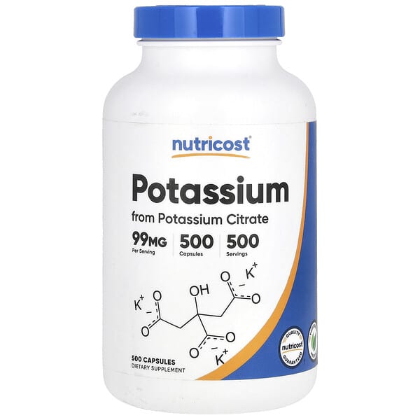 Nutricost, 鉀，99 毫克，500 粒膠囊