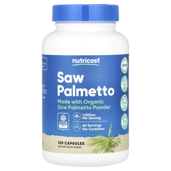 Nutricost, 鋸棕櫚，1,000 毫克，120 粒膠囊（每粒膠囊 500 毫克）