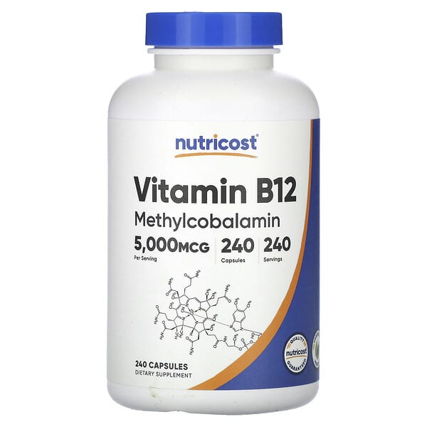 Nutricost, 維生素 B12，5000 微克，240 粒膠囊
