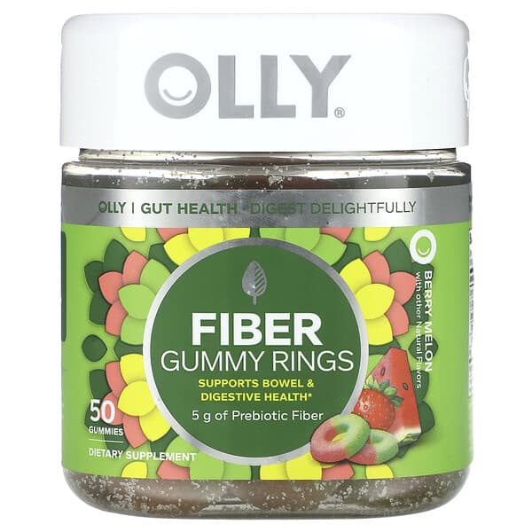 OLLY, 纖維軟糖環，漿果甜瓜味，5 克，50 粒軟糖（每粒軟糖 2.5 克）