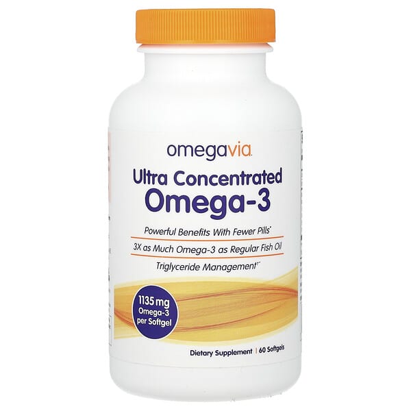 OmegaVia, 超濃縮 Omega-3,1,135 毫克,60 粒軟凝膠