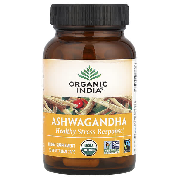 Organic India, 南非醉茄,800 毫克,90 粒素食膠囊(每粒膠囊 400 毫克)