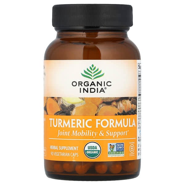 Organic India, 薑黃配方，關節活動度和支撐力，90 粒素食膠囊