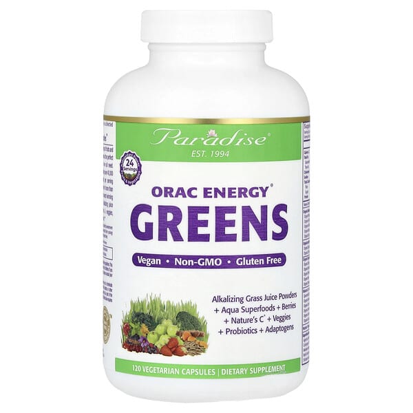Paradise Herbs, ORAC Energy® Greens,120 粒素食膠囊