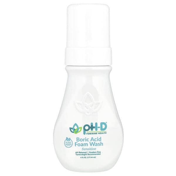 pH-D Feminine Health, 硼酸泡沫清潔液，適合敏感肌膚，6 液量盎司（177.44 毫升）