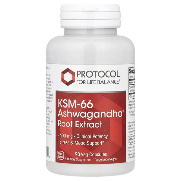Protocol for Life Balance, KSM-66 南非醉茄根® 提取物，600 毫克，90 粒素食膠囊