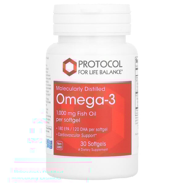 Protocol for Life Balance, Omega-3，1,000 毫克，30 粒軟凝膠
