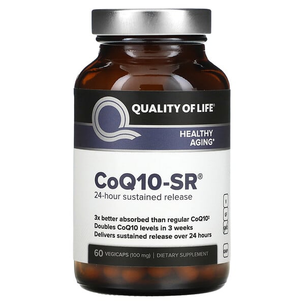 Quality of Life, 輔酶Q10-SR，100毫克，60粒素食膠囊