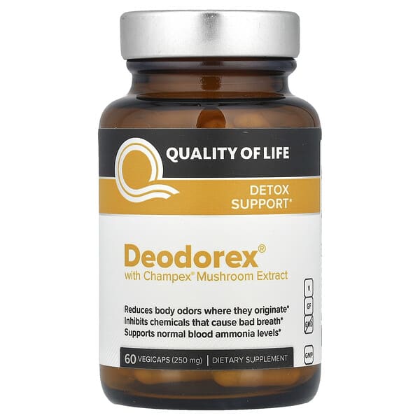 Quality of Life, Deodorex 與 Champex 蘑菇提取物,500 毫克,60 粒素食膠囊(每粒膠囊 250 毫克)