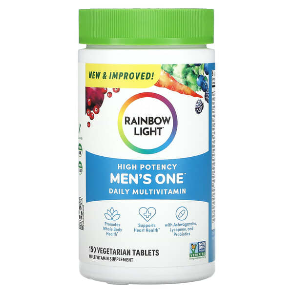 Rainbow Light, 男性每日一片多維生素,優效,150 片素食片劑