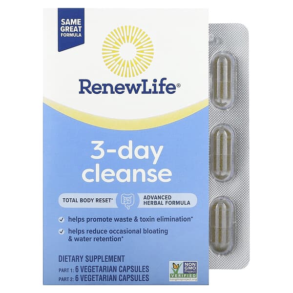 Renew Life, 3 天清體，12 粒素食膠囊