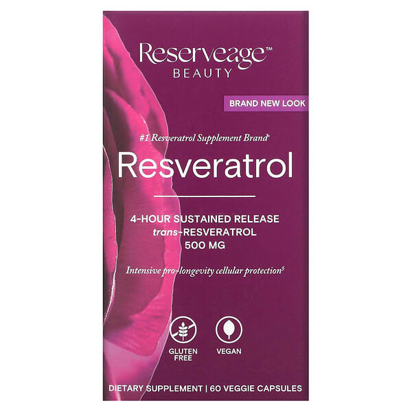 Reserveage Beauty, 白藜蘆醇素食膠囊，500 毫克，60 粒裝