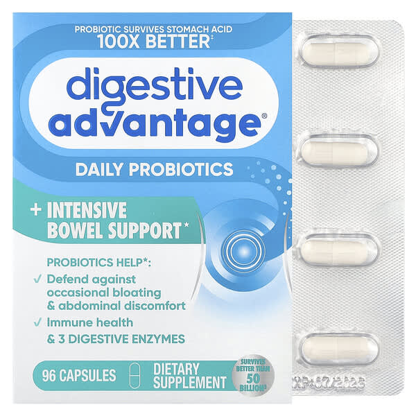 Schiff, Digestive Advantage®，日常益生菌 + 高級腸道幫助，96 粒膠囊