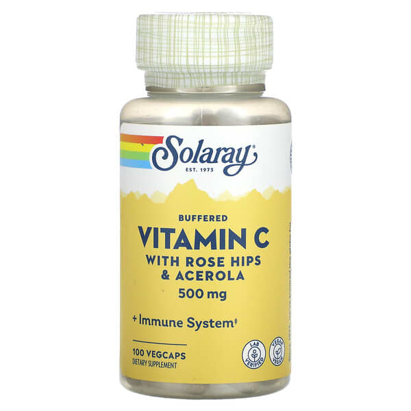 Solaray, 緩衝維生素 C，500 毫克，100 粒素食膠囊