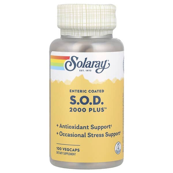 Solaray, 腸溶包衣 S.O.D.2000 Plus™，100 粒素食膠囊