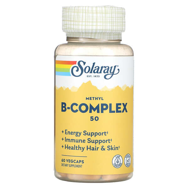 Solaray, 甲基複合維生素 B-50，60 粒素食膠囊