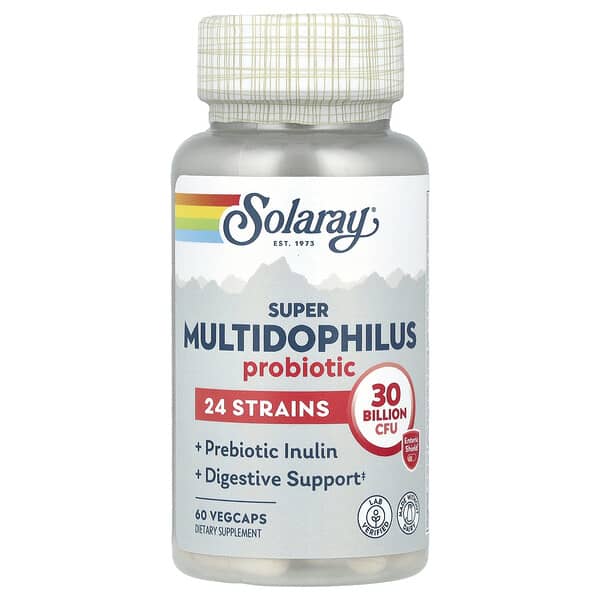 Solaray, 超級多嗜酸菌，300 億，60 粒腸溶素食膠囊（每粒膠囊 150 億 CFU）