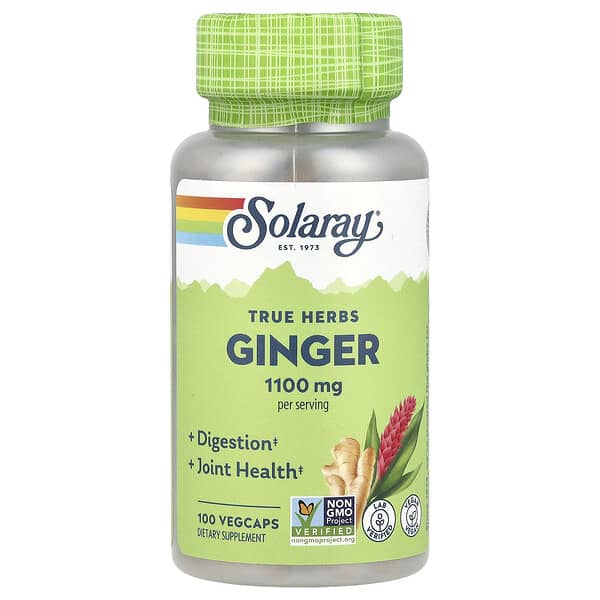 Solaray, 真實草本，姜，1100 毫克，100 粒素食膠囊（每粒膠囊 550 毫克）