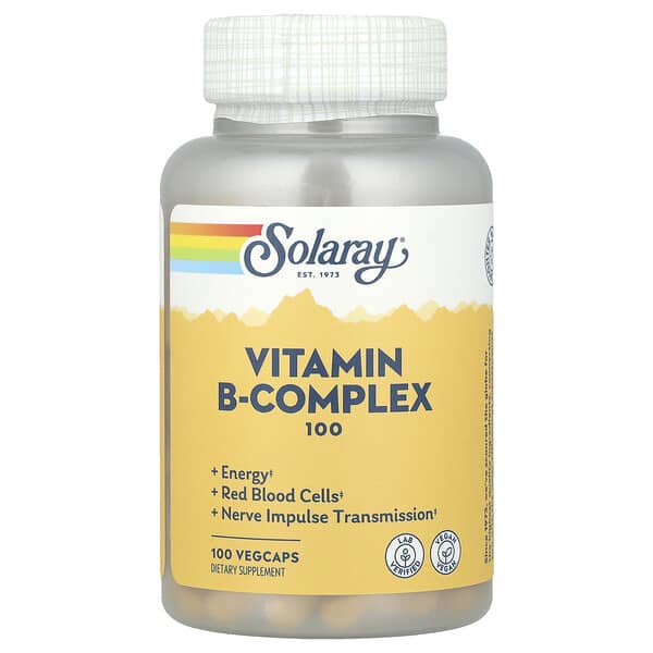 Solaray, 複合維生素B 100, 100 粒植物膠囊
