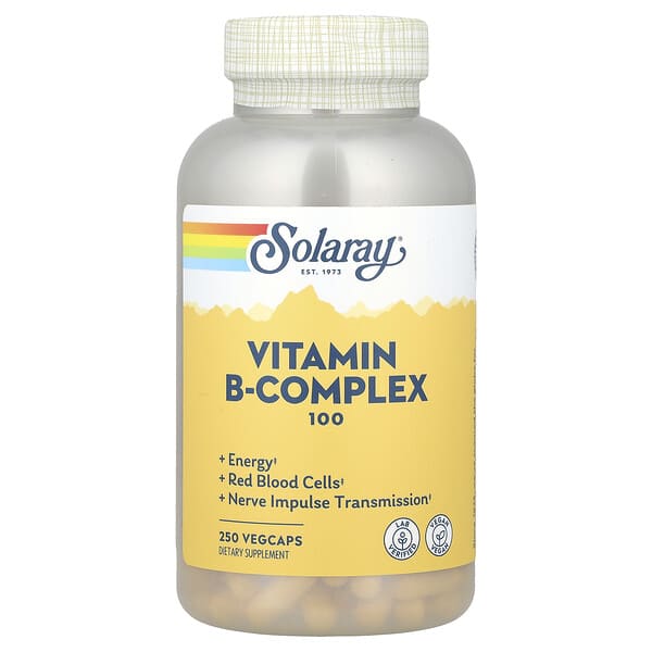 Solaray, 含蘆薈的複合維生素B 100，250粒素食膠囊