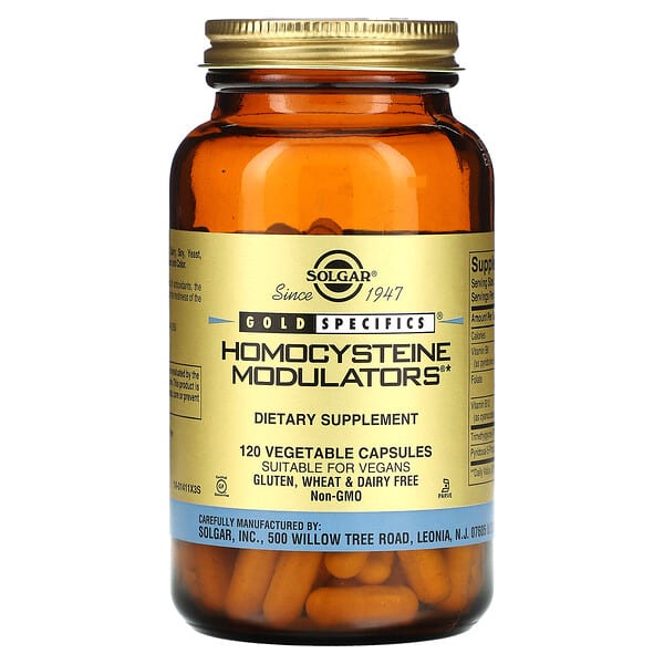 Solgar, Gold Specifics Homocysteine Modulators 高半胱氨酸幫助素食膠囊，120 粒裝