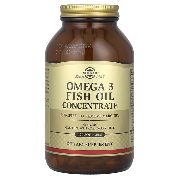 Solgar, 濃縮 Omega-3 魚油，120 粒軟膠囊