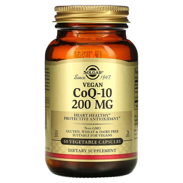 Solgar, 素食輔酶 Q10,200 毫克,60 粒素食膠囊
