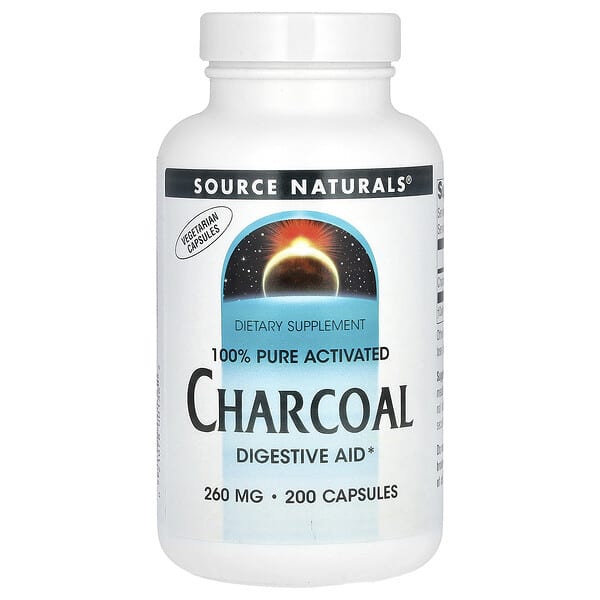 Source Naturals, 全全活性炭,520 毫克,200 粒膠囊(每粒膠囊 260 毫克)