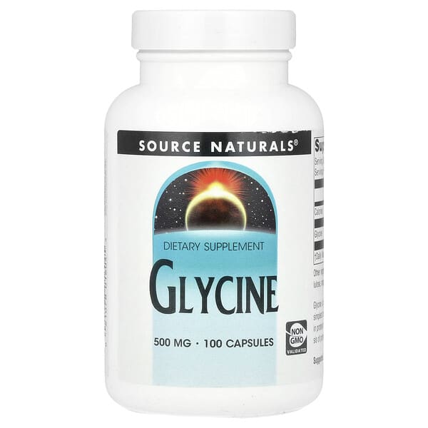 Source Naturals, 甘氨酸，1,000 毫克，100 粒膠囊（每粒膠囊 500 毫克）