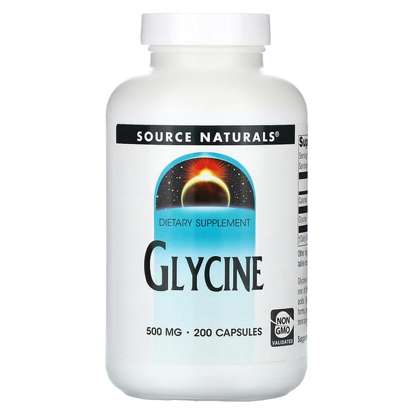 Source Naturals, 甘氨酸，500 毫克，200 粒膠囊（每粒膠囊 250 毫克）