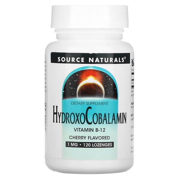 Source Naturals, HydroxoCobalamin 系列維生素 B12 錠劑，櫻桃味，1 毫克，120 片