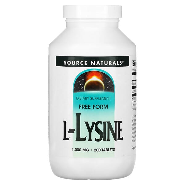 Source Naturals, L-賴氨酸，1,000 毫克，200 片