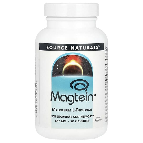 Source Naturals, Magtein,L-蘇糖酸鎂,667 毫克,90 粒膠囊