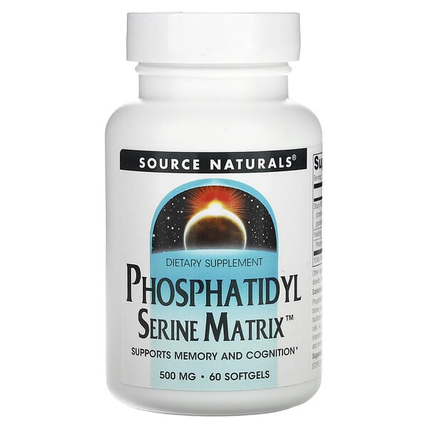 Source Naturals, 磷脂醯絲氨酸矩陣，500 毫克，60 粒軟凝膠