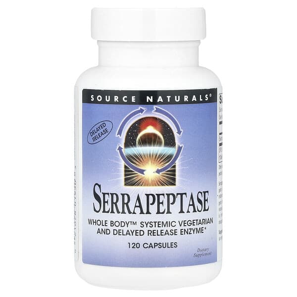 Source Naturals, 舍雷肽酶，120000 SPU，120 粒膠囊（每粒膠囊 60000 SPU）