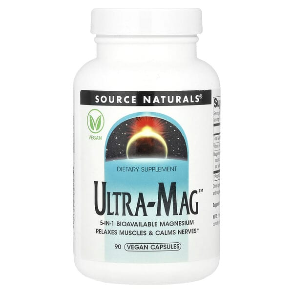 Source Naturals, Ultra-Mag™，90 粒全素膠囊