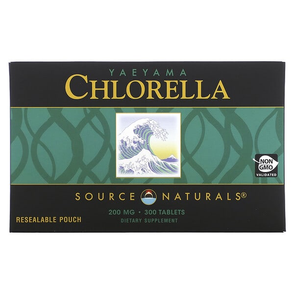 Source Naturals, Yaeyama Chlorella®，可再次密封包裝袋，200 毫克，300 片（每片 20 毫克）