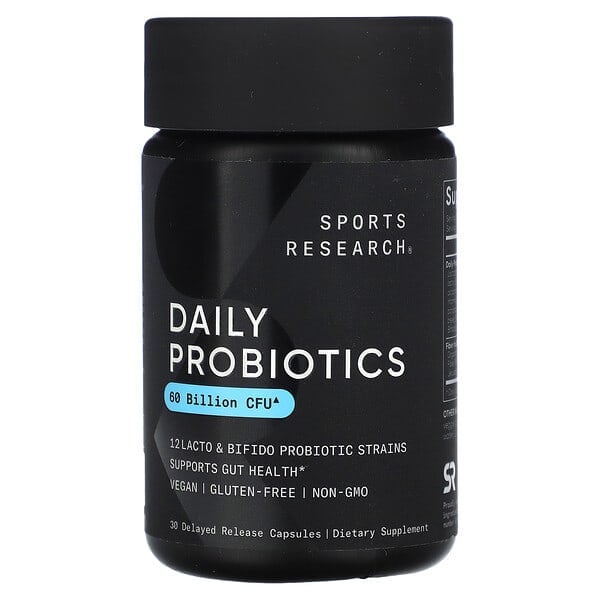Sports Research, Daily Probiotics Delayed Release，600 億 CFU，30 粒素食膠囊