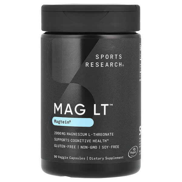 Sports Research, MAG LT™，Magtein®，2000 毫克，90 粒素食膠囊（每粒膠囊 666 毫克）