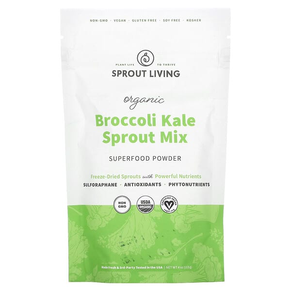 Sprout Living, 有機西蘭花羽衣甘藍芽混合物，4 盎司（113 克）
