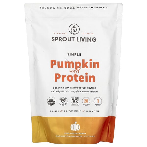 Sprout Living, 簡單南瓜籽蛋白質粉，1 磅（454 克）