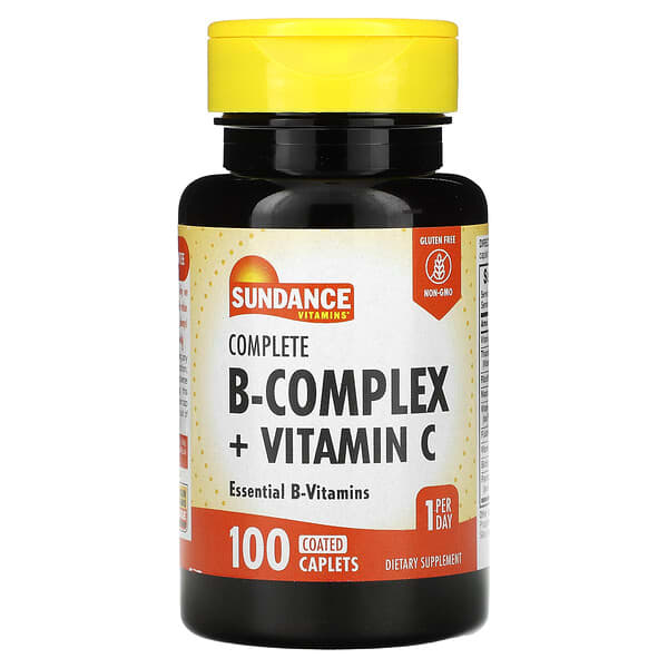 Sundance Vitamins, 多面 B 複合物 + 維生素 C，100 片包衣囊片