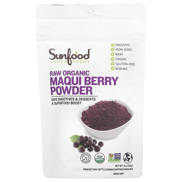 Sunfood, SuperFood,未經加工的有機馬基莓粉,4 盎司(113 克)
