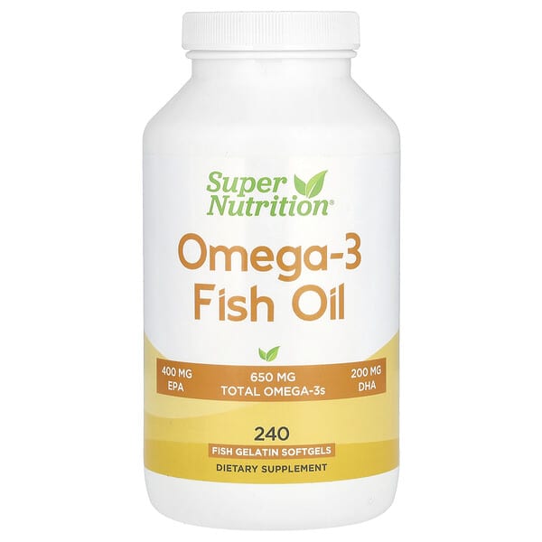Super Nutrition, Omega-3 魚油，Vivomega 甘油三酯，1,000 毫克，240 粒魚軟凝膠